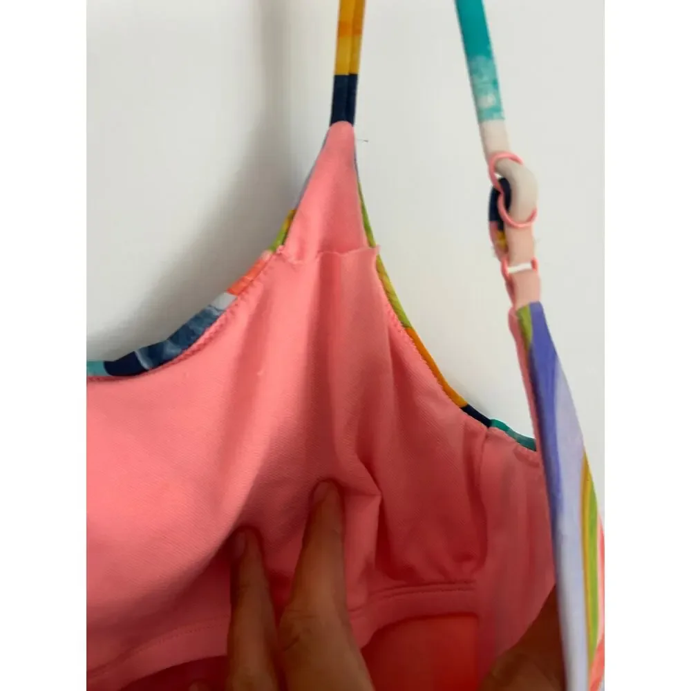 Body Glove Women's One Piece Multicolor Striped Swimsuit - Size Large